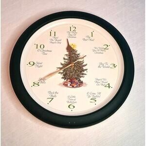 Vintage Musical Christmas Wall Clock – Plays 12 Holiday Songs